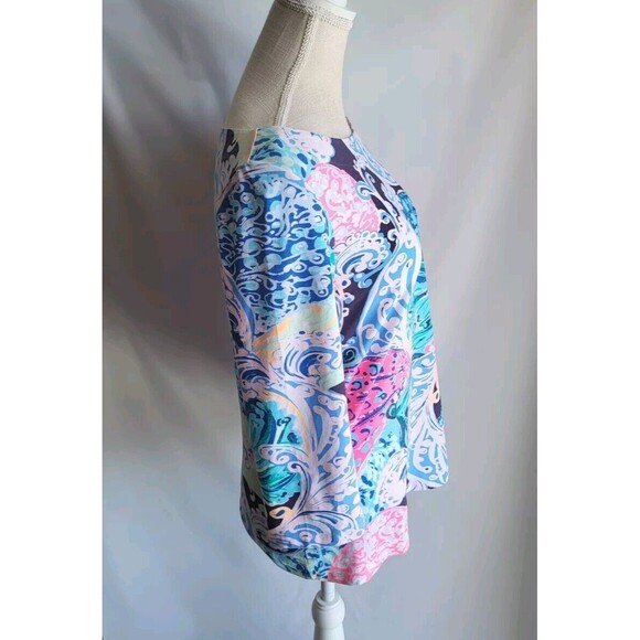 Lilly Pulitzer All that she wants Waverly Multicolor Floral 3/4 Sleeves Blouse S - Picture 3 of 8